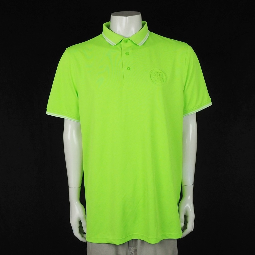 G/Fore GFore Golf Polo Shirt Mens 2XL XXL Neon Green Performance Stretch Blend